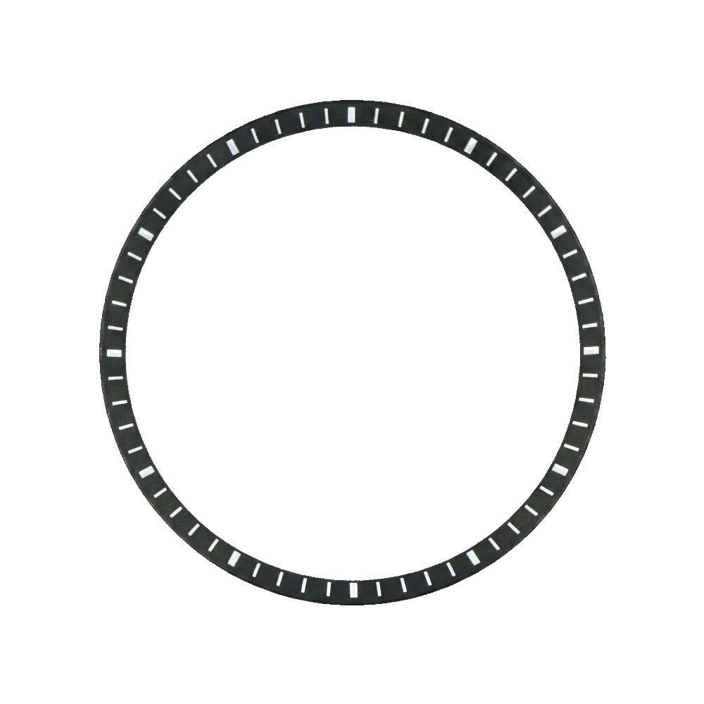 Lucius Atelier SKX007 Brushed Black Chapter Ring - White Markers — Chapter Ring