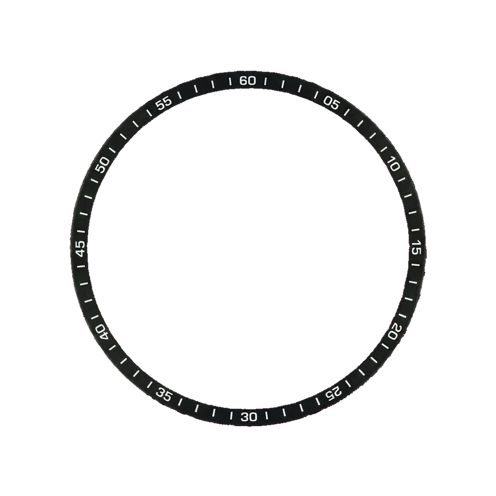Lucius Atelier SKX007 Brushed Black Chapter Ring - White Numerals — Chapter Ring