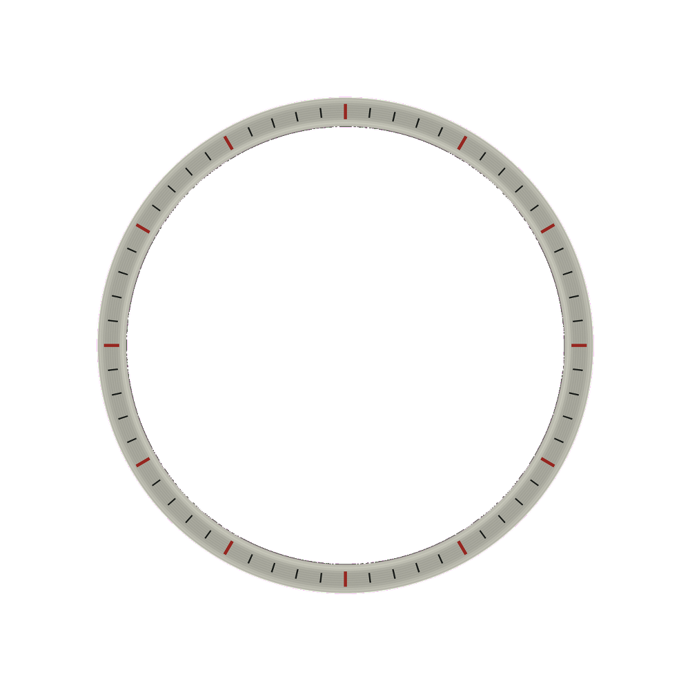 Lucius Atelier SKX007 Brushed Silver Chapter Ring - Black & Red Markers — Chapter Ring