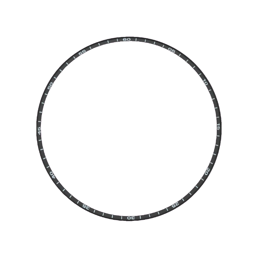 Lucius Atelier SKX013 Brushed Black Chapter Ring - White Numerals [ULTRA THIN EDITION] — Chapter Ring