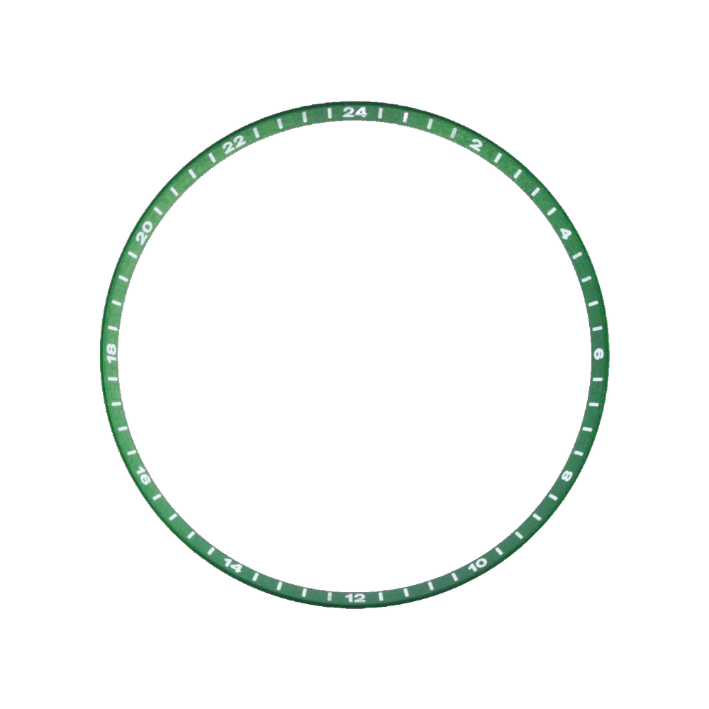 Lucius Atelier SKX013 Brushed Green Chapter Ring - GMT 24H Numerals — Chapter Ring