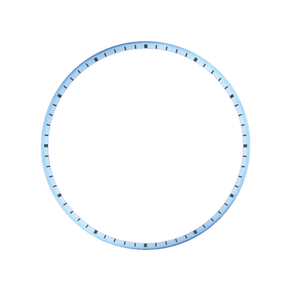Lucius Atelier SKX013 Brushed Ice Blue Chapter Ring - Black Markers — Chapter Ring
