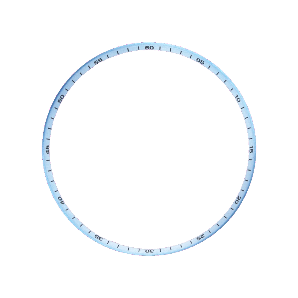 Lucius Atelier SKX013 Brushed Ice Blue Chapter Ring - Black Numerals — Chapter Ring