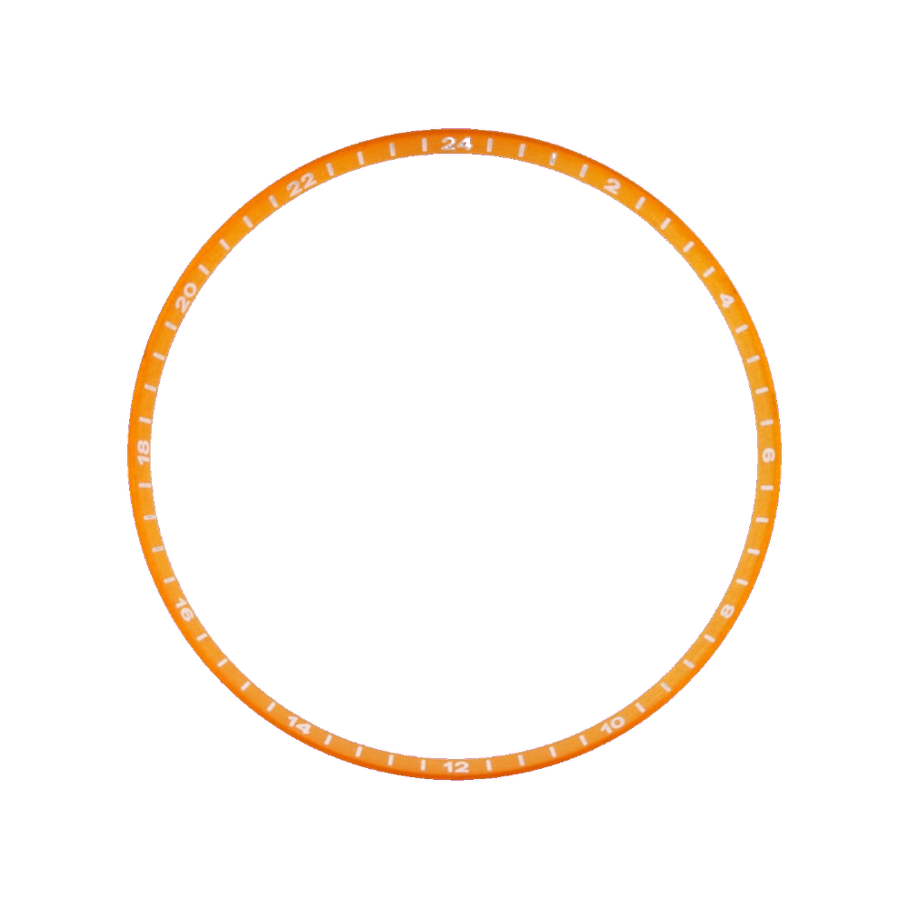 Lucius Atelier SKX013 Brushed Orange Chapter Ring - GMT 24H Numerals — Chapter Ring