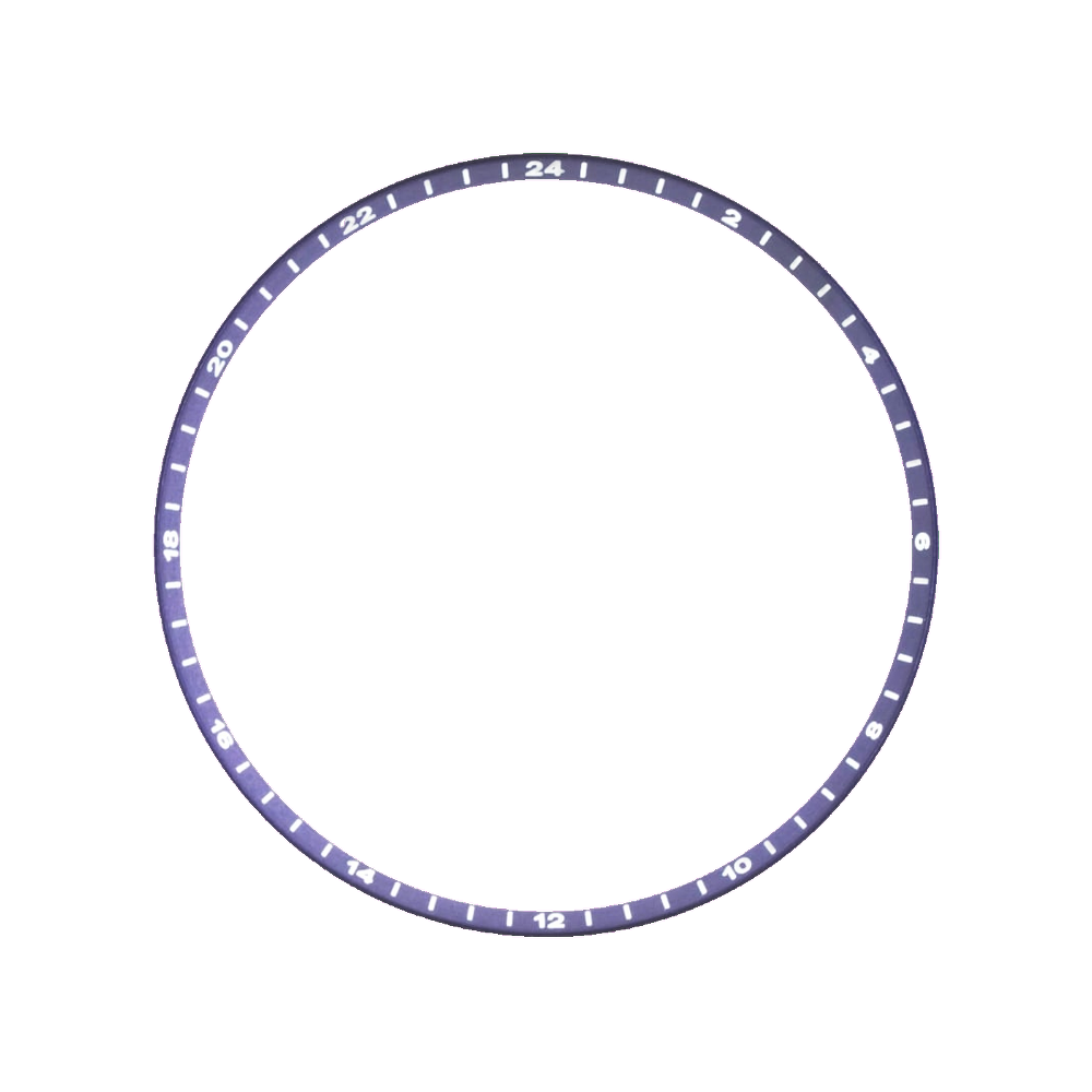 Lucius Atelier SKX013 Brushed Purple Chapter Ring - GMT 24H Numerals — Chapter Ring