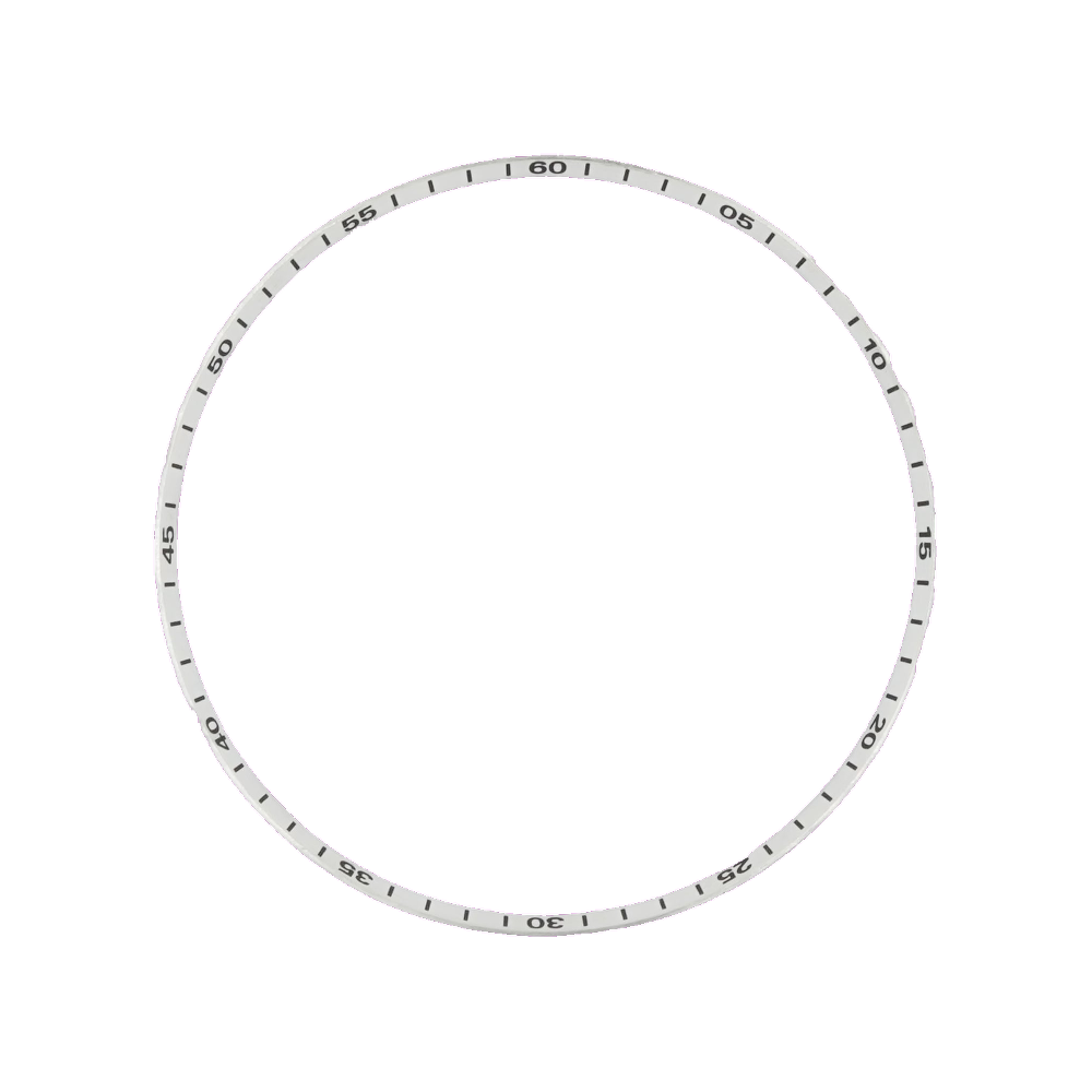 Lucius Atelier SKX013 Brushed Silver Chapter Ring - Black Numerals [ULTRA THIN EDITION] — Chapter Ring
