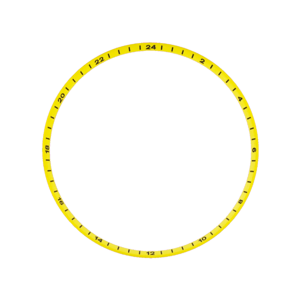 Lucius Atelier SKX013 Brushed Yellow Chapter Ring - GMT 24H Numerals — Chapter Ring