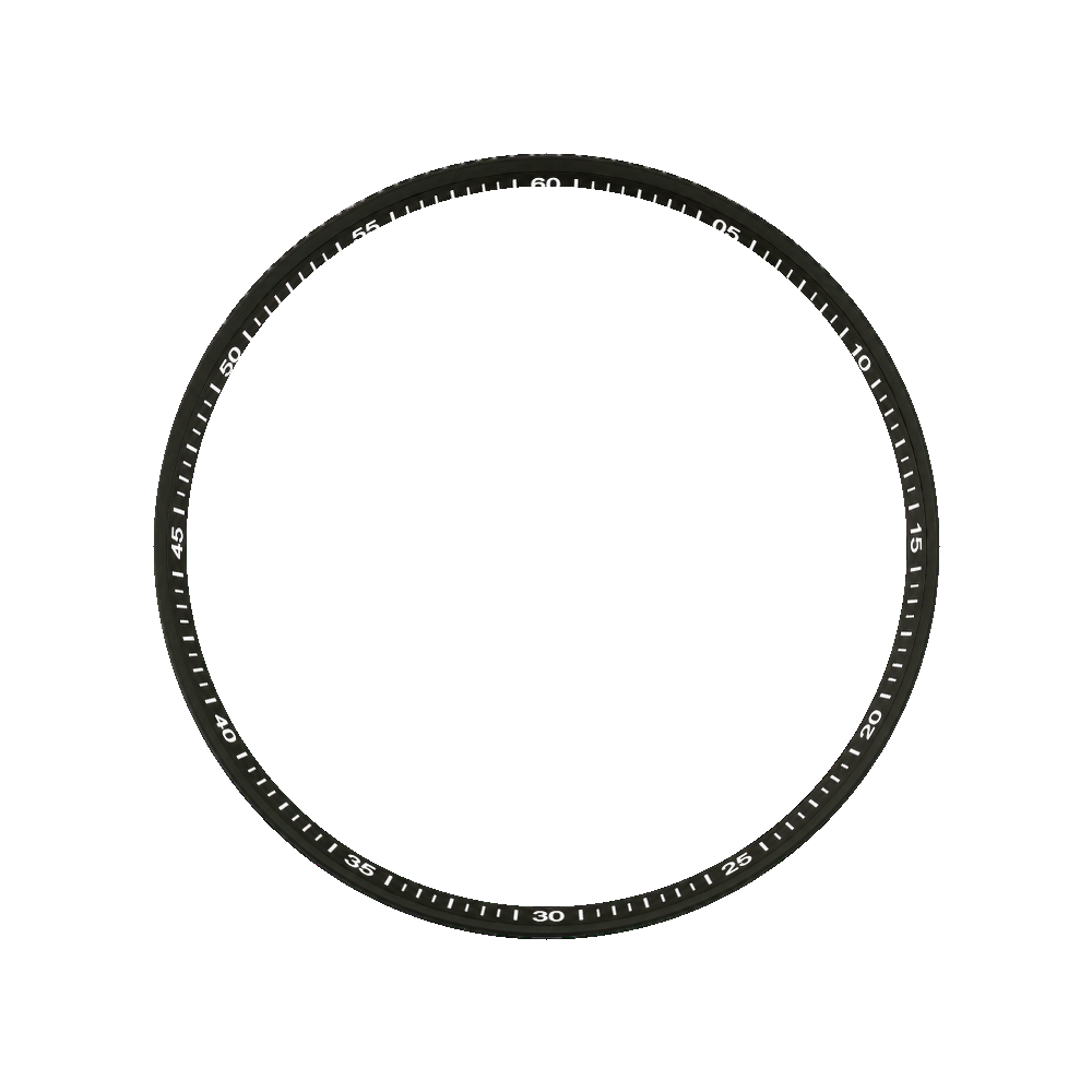 Namoki SKX007/SRPD Angled Chapter Ring: Minutes Black — Chapter Ring