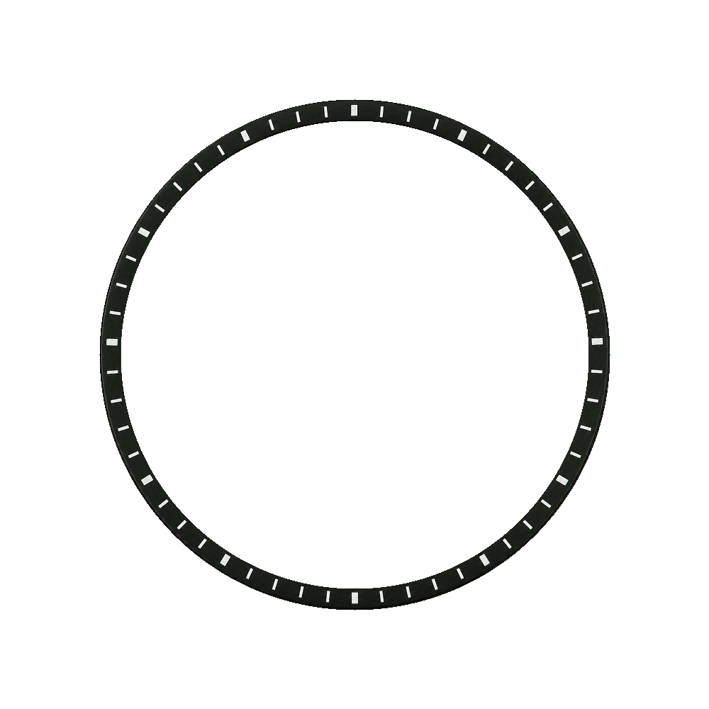 Namoki SKX007/SRPD Chapter Ring: Black with White Markers — Chapter Ring