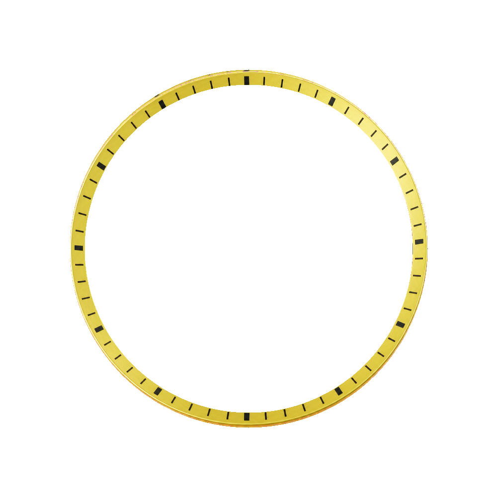 Namoki SKX007/SRPD Chapter Ring: Yellow Finish with Black Markers — Chapter Ring