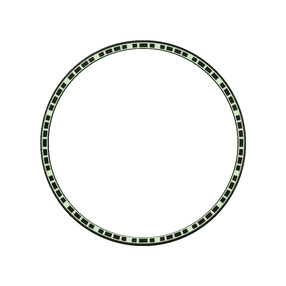 Namoki SKX007/SRPD Lumed Chapter Ring: Column Black Finish — Chapter Ring