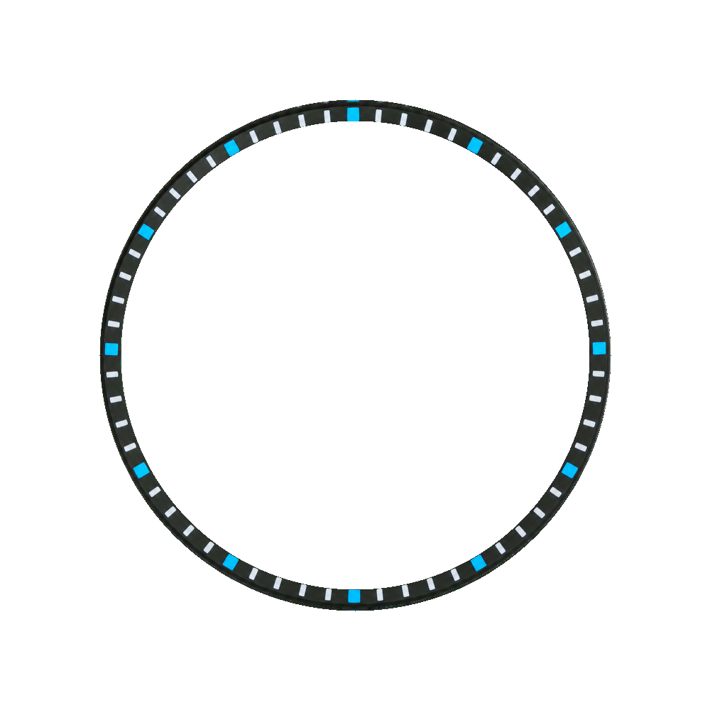 Namoki SKX013 Chapter Ring: Matte Black Finish with Blue Markers — Chapter Ring