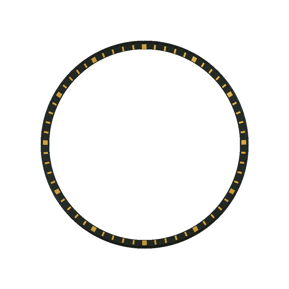 Namoki SKX013 Chapter Ring: Matte Black Finish with Gold Markers — Chapter Ring