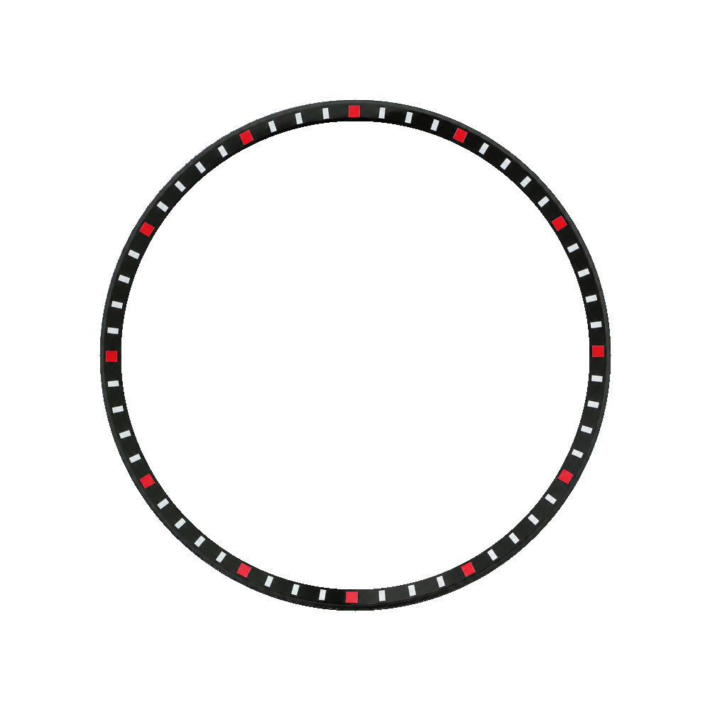 Namoki SKX013 Chapter Ring: Matte Black Finish with Red Markers — Chapter Ring