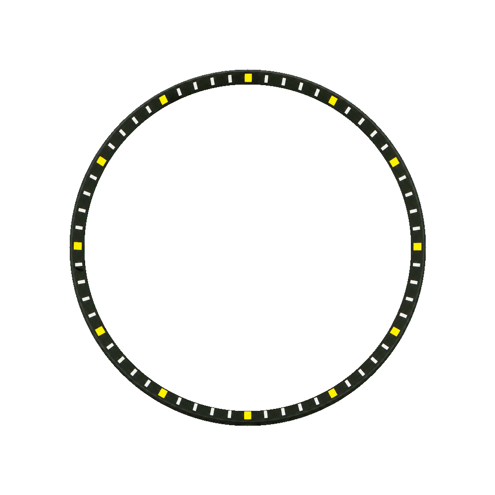 Namoki SKX013 Chapter Ring: Matte Black Finish with Yellow Markers — Chapter Ring