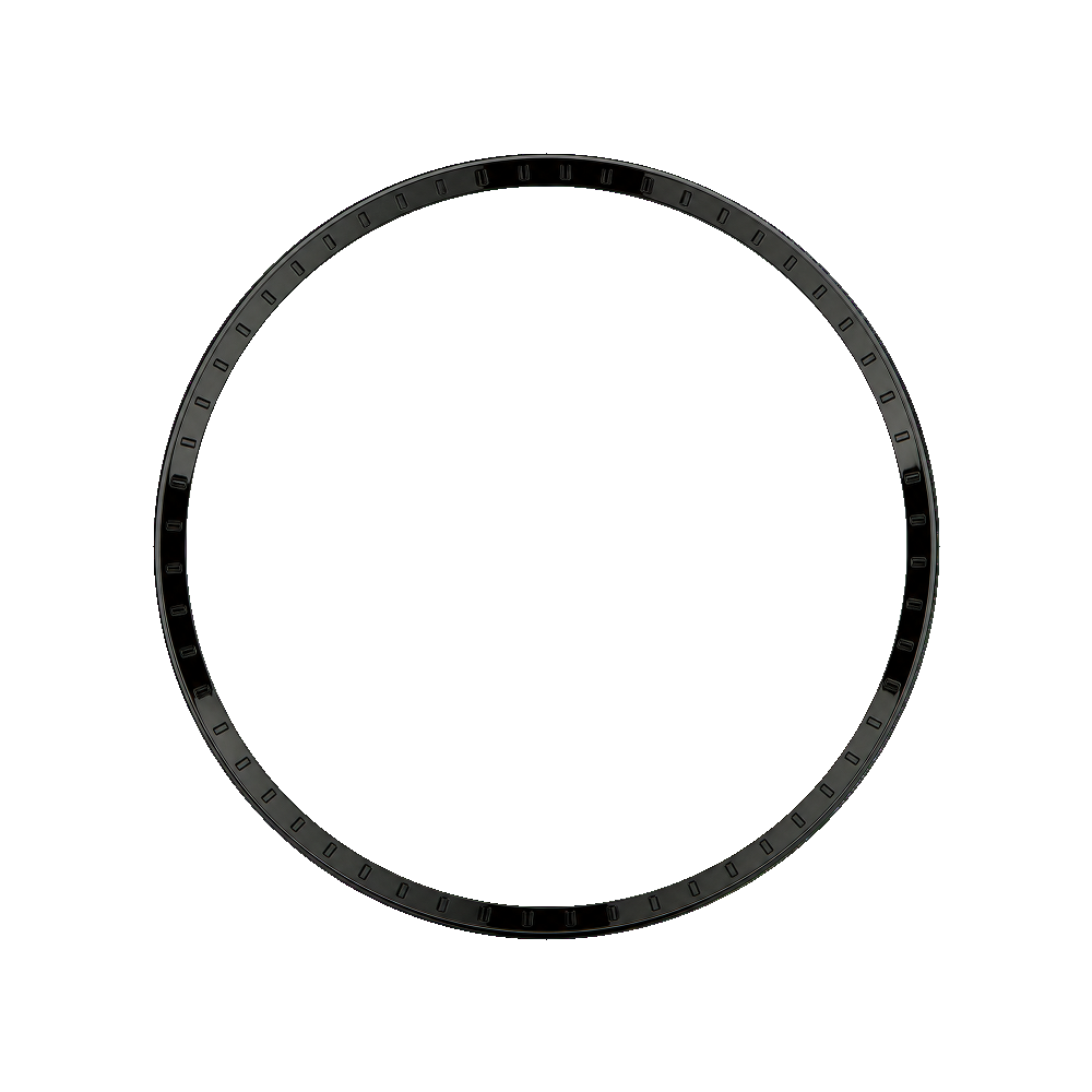 Namoki SKX013 Chapter Ring: Polished Black Finish with Laser Etched Markers — Chapter Ring