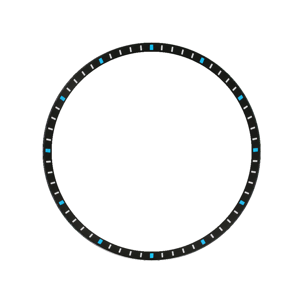 Namoki SKX007/SRPD Chapter Ring: Matte Black Finish with Blue Markers — Chapter Ring
