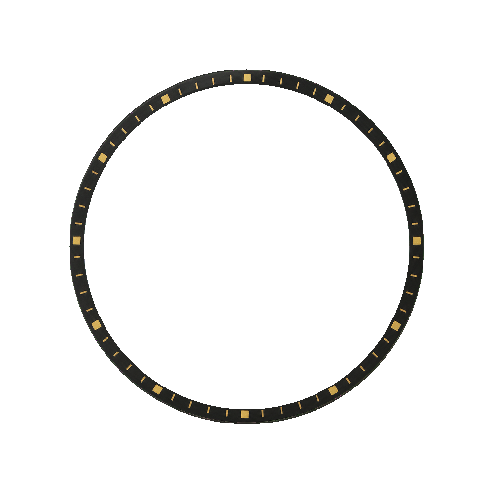 Namoki SKX007/SRPD Chapter Ring: Matte Black Finish with Gold Markers — Chapter Ring