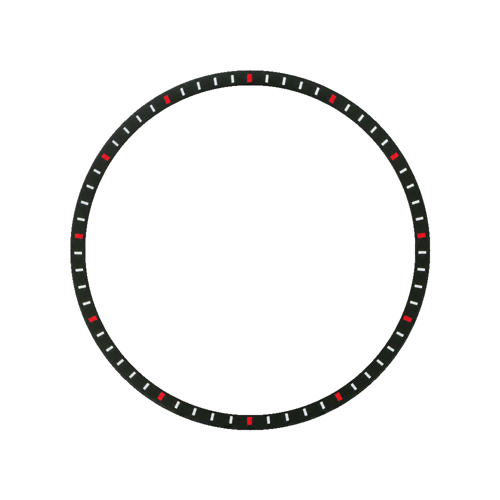Namoki SKX007/SRPD Chapter Ring: Matte Black Finish with Red Markers — Chapter Ring