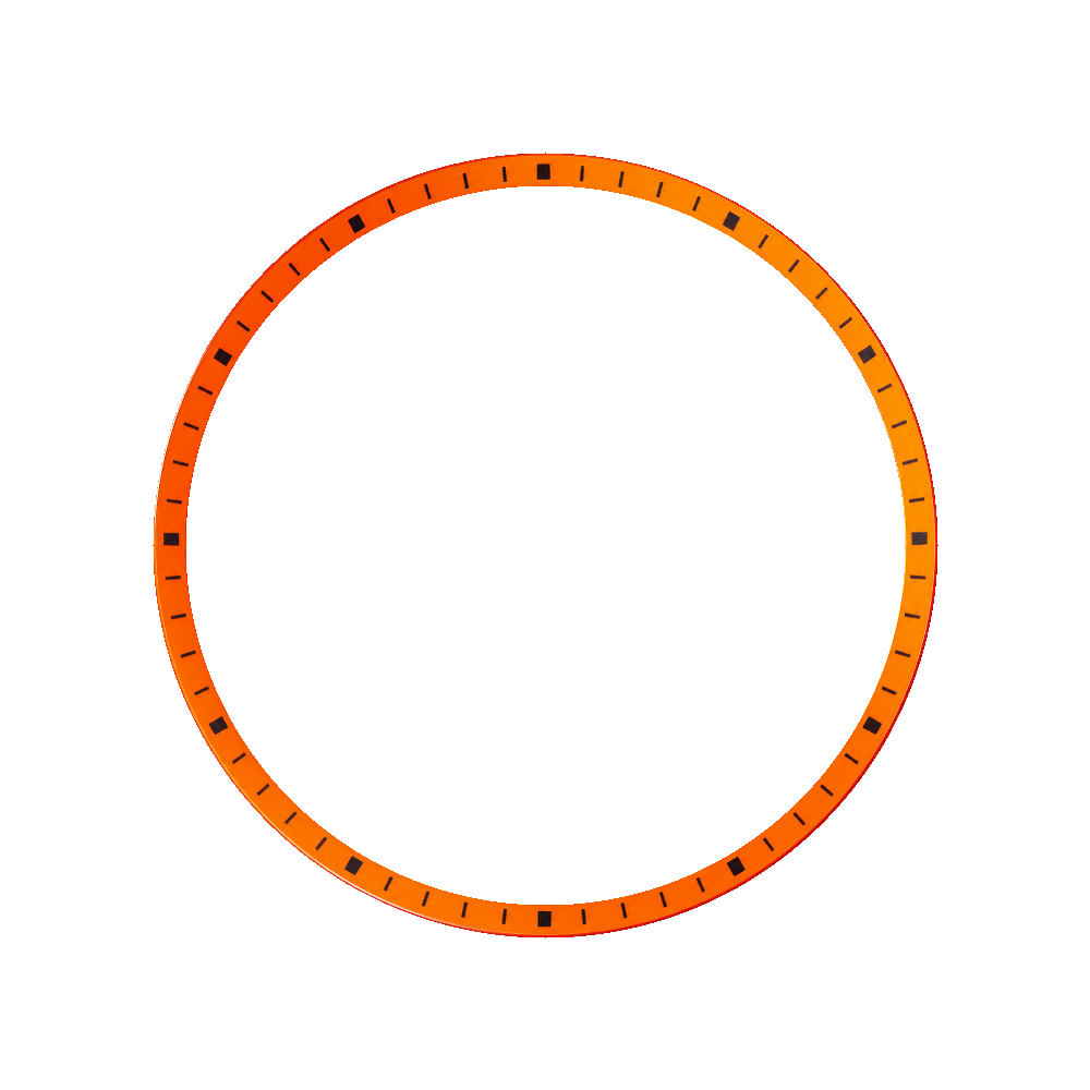 Namoki SKX007/SRPD Chapter Ring: Orange Finish with Black Markers — Chapter Ring