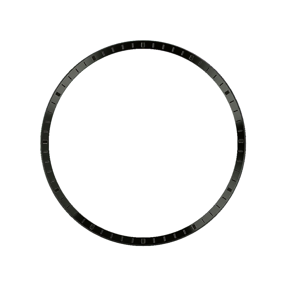 Namoki SKX007/SRPD Chapter Ring: Polished Black Finish with Markers — Chapter Ring