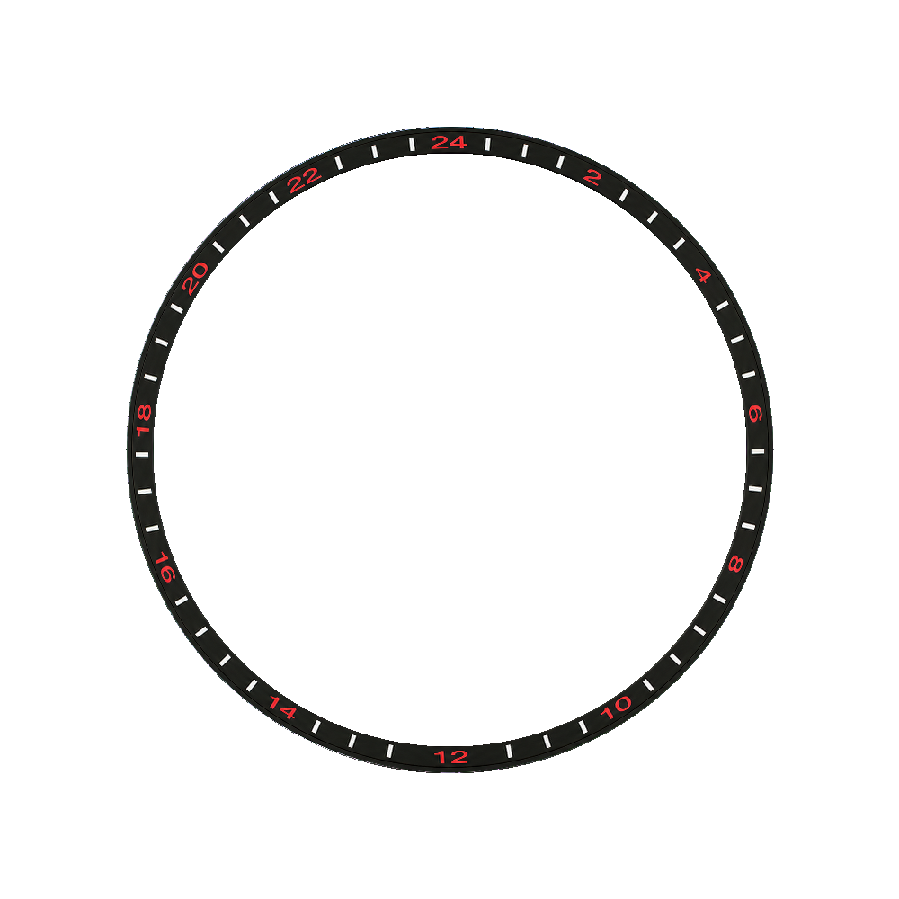 Namoki SRPE Chapter Ring: GMT Black Finish with Red Markers — Chapter Ring
