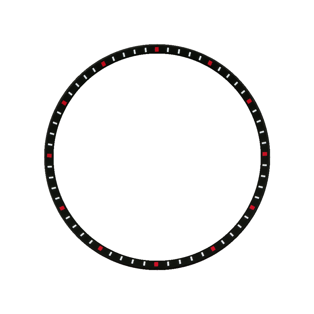 Namoki SRPE Chapter Ring: Matte Black Finish with Red Markers — Chapter Ring