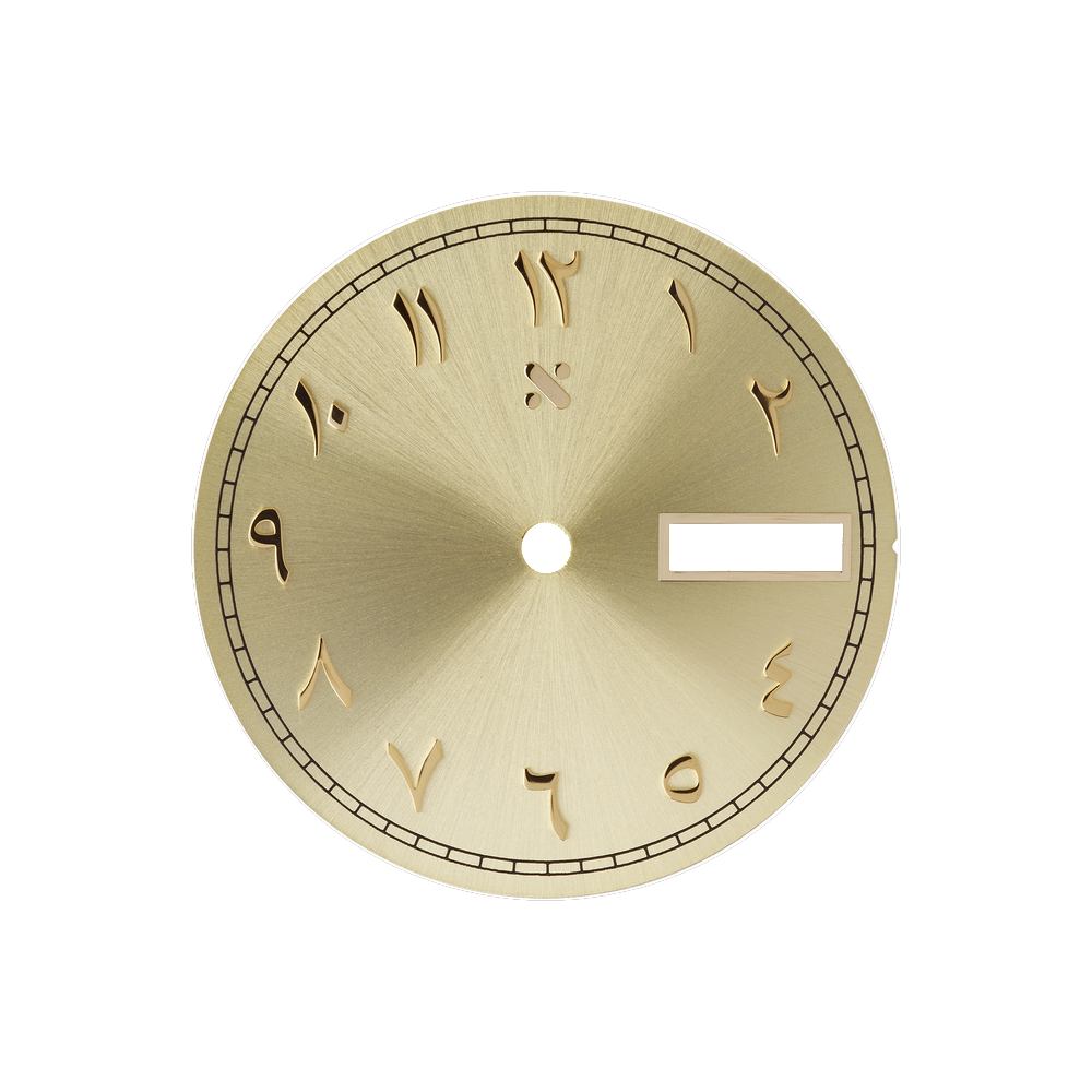Namoki Arabic Champagne Gold Finish: Day-Date Dial