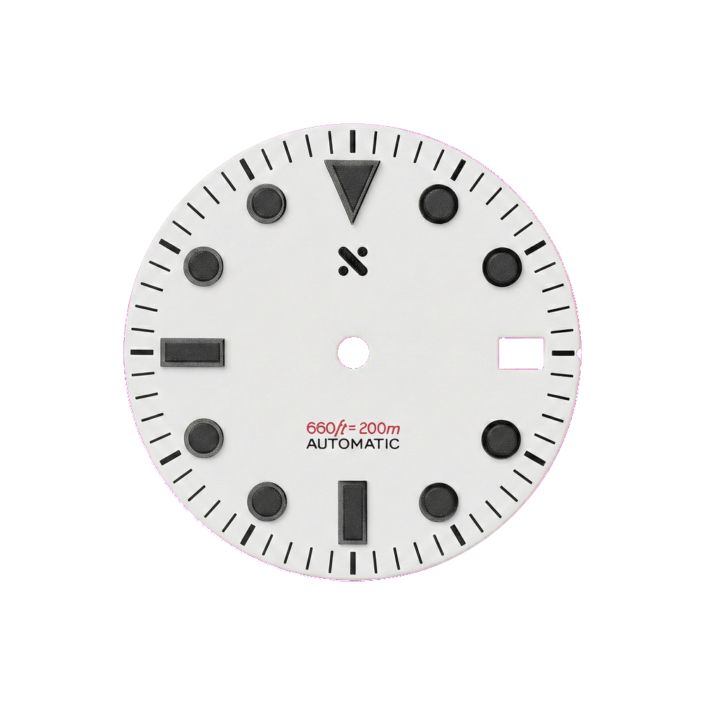 Namoki Divemaster White w Black Lume — Dial