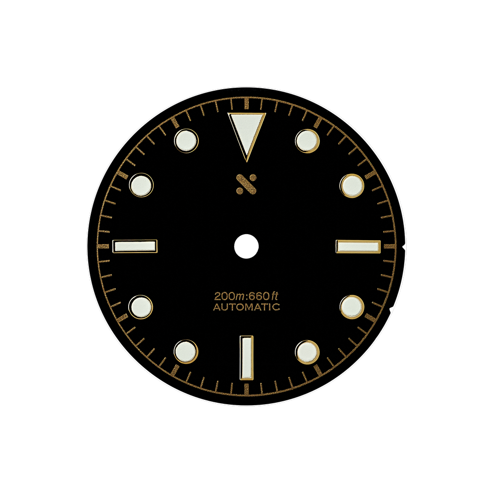 Namoki Fifty-Eight Black/Gold — Dial