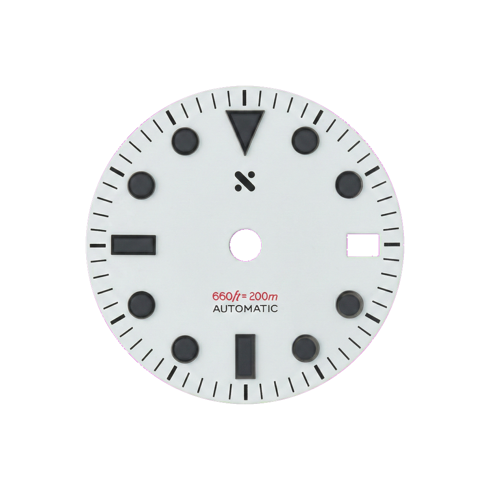Namoki SSK/NH34 GMT Divemaster White w Black Lume — Dial