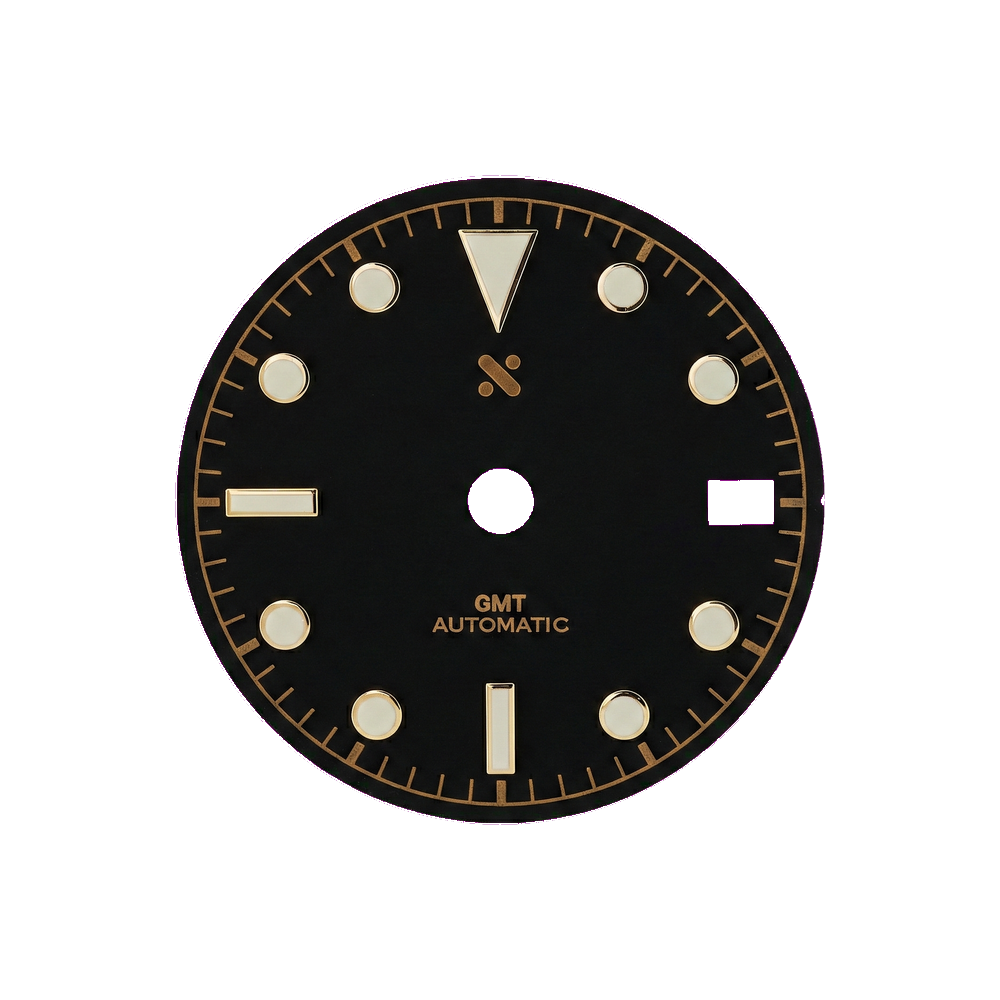 Namoki GMT Fifty-Eight Black/Gold — Dial