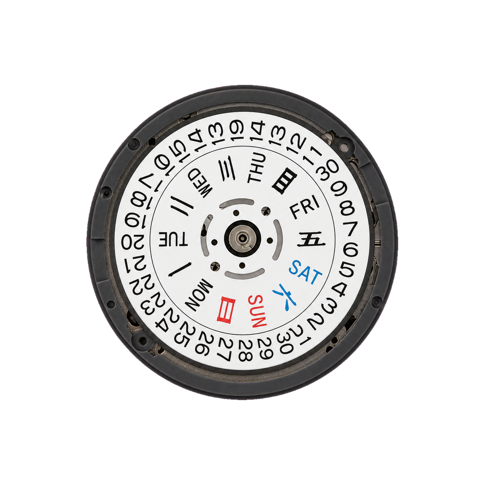 Lucius Atelier Seiko (TMI) NH36 Automatic Movement - Day Date (White) — Movement