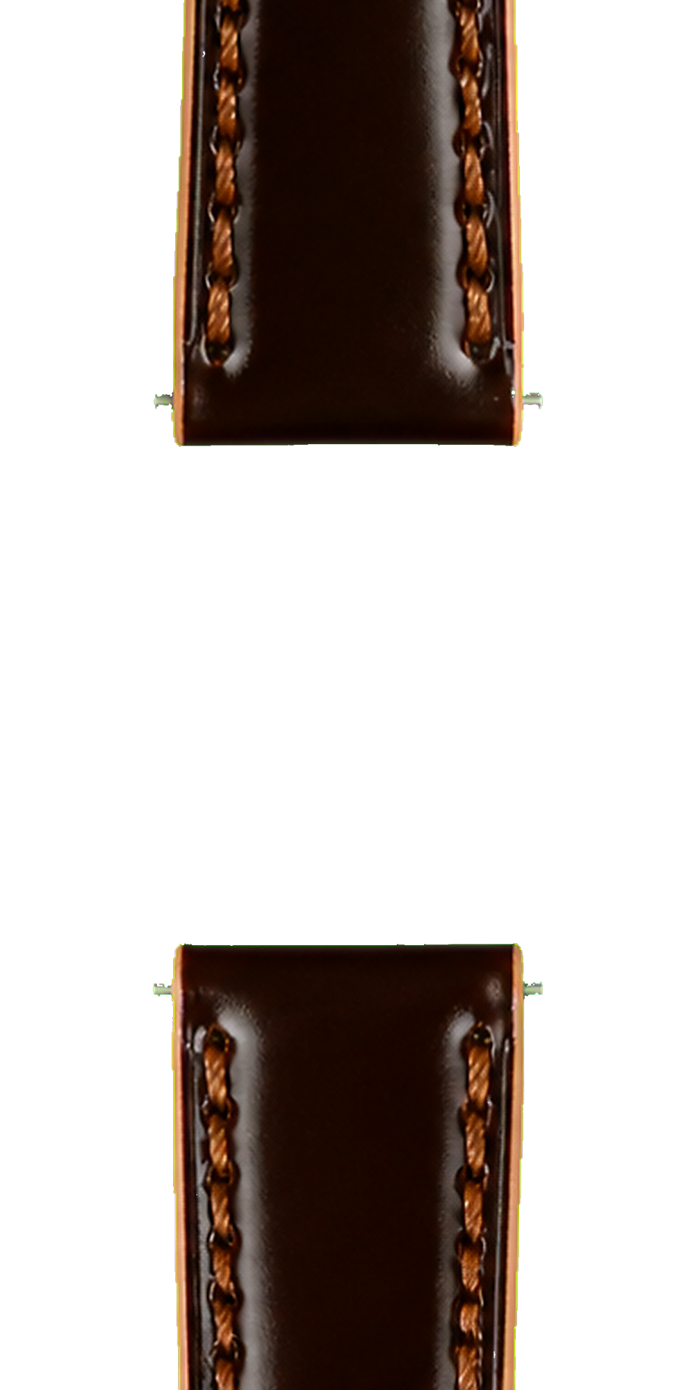 Lucius Atelier Shell Cordovan Leather Strap 20/16mm [Chocolate, Full Stitch] — Strap